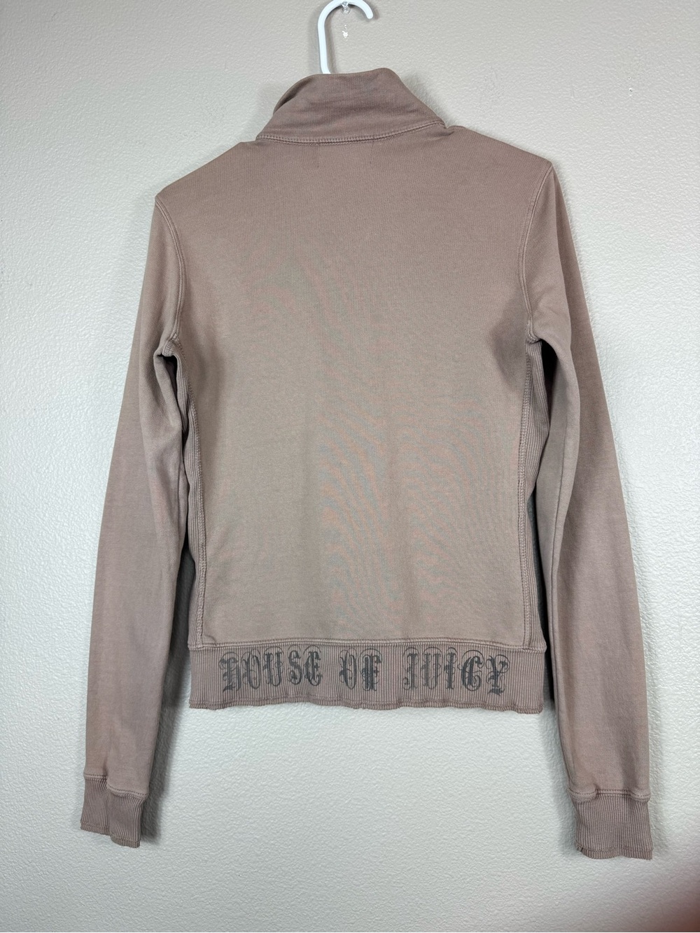 VTG Y2K House of Juicy Couture Zip Up Jacket Brown tan Rhinestone Cotton E - Picture 14 of 15